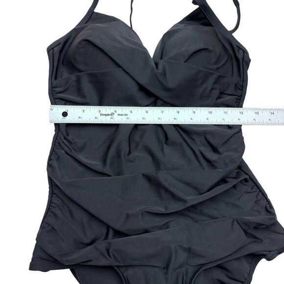 Next Black Rouches One Piece Swimsuit Sz 10 - Picture 9 of 11